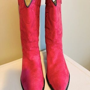 Western/cowboy boots women’s 8.5M pink suede EUC